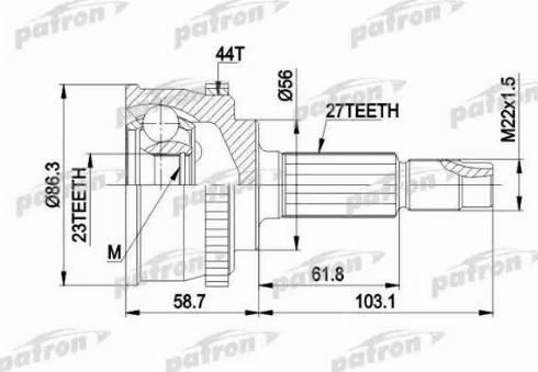 Patron PCV1508 - Шарнирный комплект, ШРУС, приводной вал unicars.by