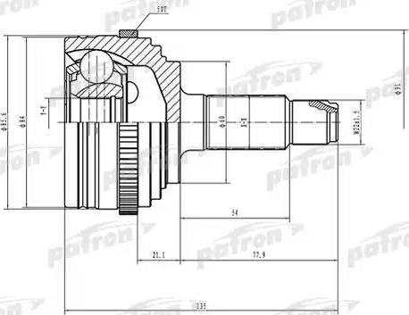 Patron PCV1502 - Шарнирный комплект, ШРУС, приводной вал unicars.by