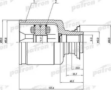 Patron PCV1512 - Шарнирный комплект, ШРУС, приводной вал unicars.by