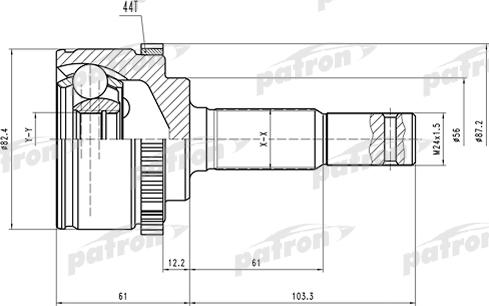 Patron PCV1534 - Шарнирный комплект, ШРУС, приводной вал unicars.by