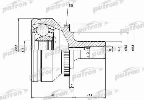 Patron PCV1538 - Шарнирный комплект, ШРУС, приводной вал unicars.by