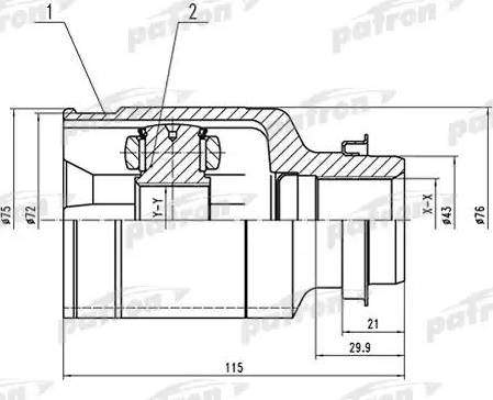 Patron PCV1532 - Шарнирный комплект, ШРУС, приводной вал unicars.by