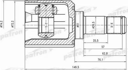 Patron PCV1528 - Шарнирный комплект, ШРУС, приводной вал unicars.by