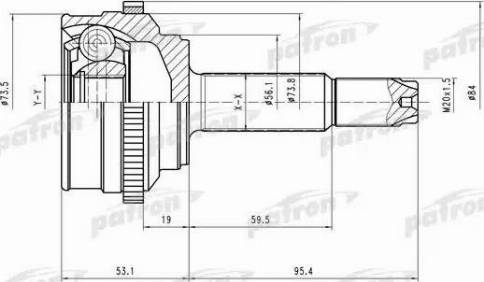 Patron PCV1527 - Шарнирный комплект, ШРУС, приводной вал unicars.by