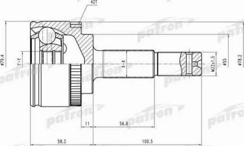 Patron PCV1647 - Шарнирный комплект, ШРУС, приводной вал unicars.by