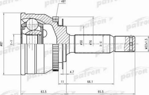 Patron PCV1607 - Шарнирный комплект, ШРУС, приводной вал unicars.by