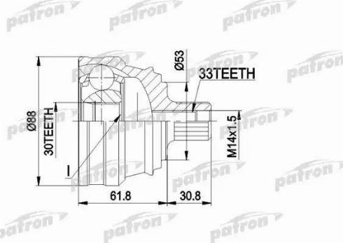 Patron PCV1091 - Шарнирный комплект, ШРУС, приводной вал unicars.by