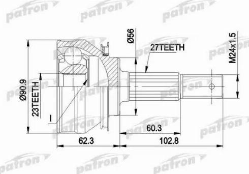 Patron PCV1098 - Шарнирный комплект, ШРУС, приводной вал unicars.by