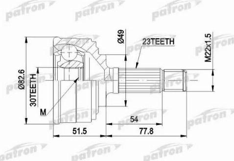 Patron PCV1044 - Шарнирный комплект, ШРУС, приводной вал unicars.by