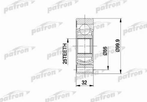 Patron PCV1005 - Шарнирный комплект, ШРУС, приводной вал unicars.by