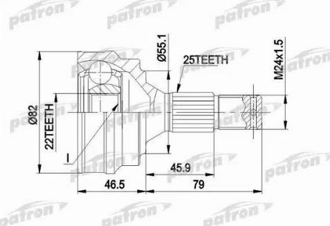 Patron PCV1015 - Шарнирный комплект, ШРУС, приводной вал unicars.by