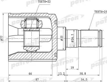 Patron PCV1010 - Шарнирный комплект, ШРУС, приводной вал unicars.by