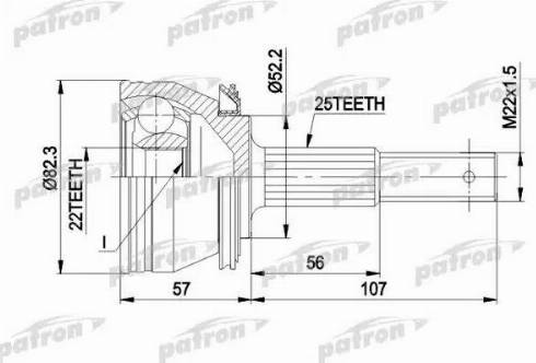 Patron PCV1087 - Шарнирный комплект, ШРУС, приводной вал unicars.by