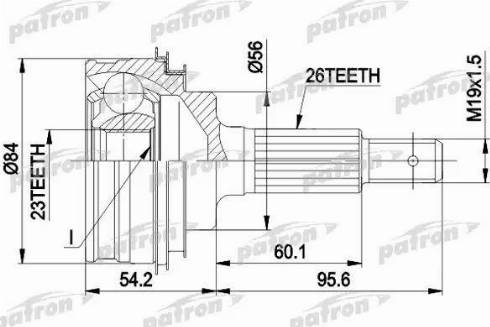 Patron PCV1030 - Шарнирный комплект, ШРУС, приводной вал unicars.by