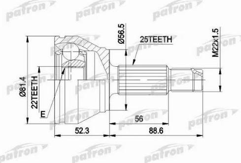 Patron PCV1192 - Шарнирный комплект, ШРУС, приводной вал unicars.by