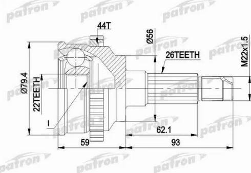 Patron PCV1141 - Шарнирный комплект, ШРУС, приводной вал unicars.by