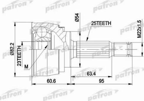 Patron PCV1147 - Шарнирный комплект, ШРУС, приводной вал unicars.by