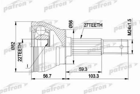 Patron PCV1164 - Шарнирный комплект, ШРУС, приводной вал unicars.by