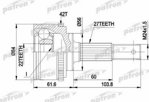 Patron PCV1165 - Шарнирный комплект, ШРУС, приводной вал unicars.by