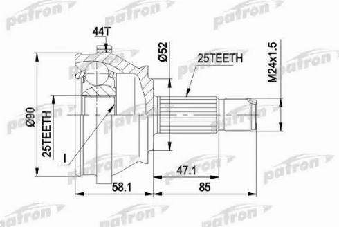 Patron PCV1110 - Шарнирный комплект, ШРУС, приводной вал unicars.by