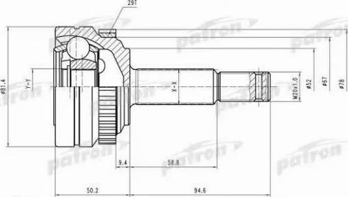 Patron PCV1118 - Шарнирный комплект, ШРУС, приводной вал unicars.by