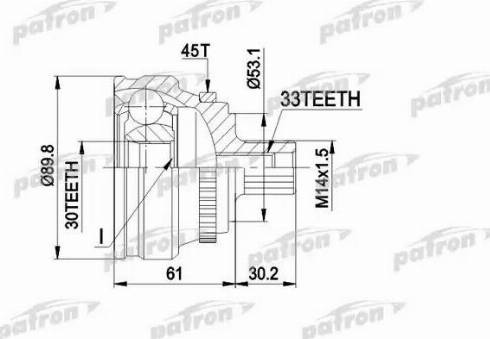 Patron PCV1112 - Шарнирный комплект, ШРУС, приводной вал unicars.by