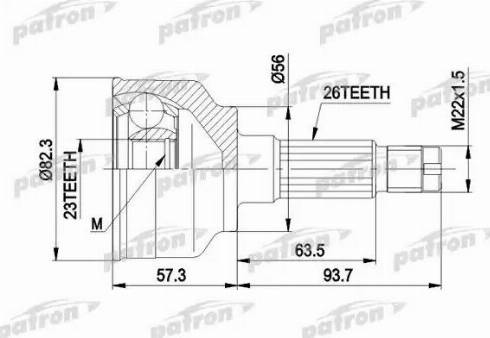 Patron PCV1135 - Шарнирный комплект, ШРУС, приводной вал unicars.by