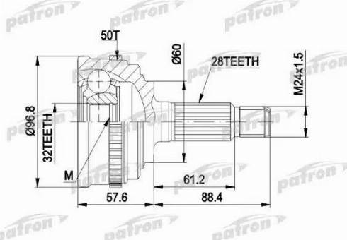 Patron PCV1131A - Шарнирный комплект, ШРУС, приводной вал unicars.by