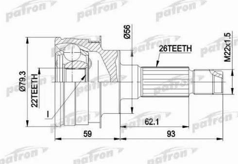 Patron PCV1138 - Шарнирный комплект, ШРУС, приводной вал unicars.by