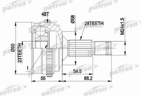 Patron PCV1179 - Шарнирный комплект, ШРУС, приводной вал unicars.by