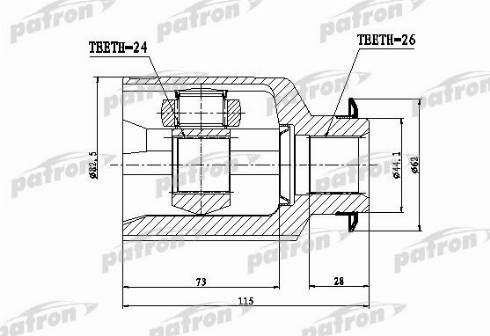 Patron PCV1809 - Шарнирный комплект, ШРУС, приводной вал unicars.by