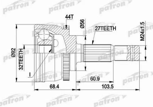 Patron PCV1349 - Шарнирный комплект, ШРУС, приводной вал unicars.by