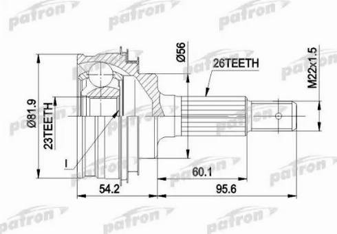 Patron PCV1346 - Шарнирный комплект, ШРУС, приводной вал unicars.by