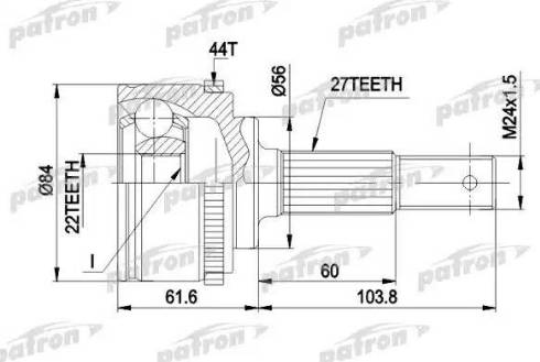 Patron PCV1348 - Шарнирный комплект, ШРУС, приводной вал unicars.by