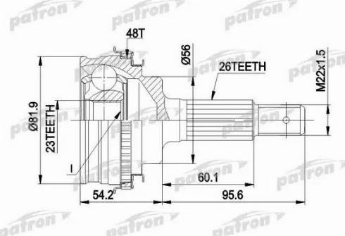 Patron PCV1347 - Шарнирный комплект, ШРУС, приводной вал unicars.by