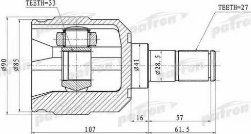 Patron PCV1355 - Шарнирный комплект, ШРУС, приводной вал unicars.by