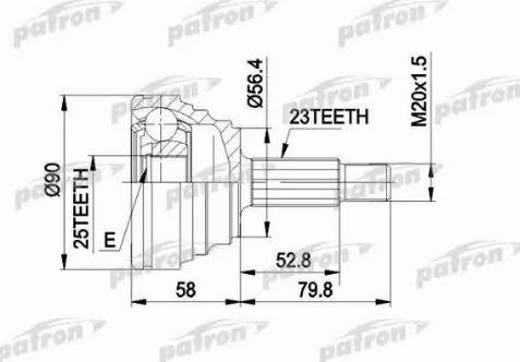 Patron PCV1316 - Шарнирный комплект, ШРУС, приводной вал unicars.by