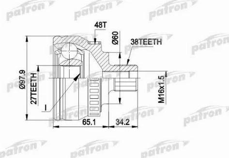 Patron PCV1389 - Шарнирный комплект, ШРУС, приводной вал unicars.by