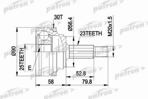 Patron PCV1336 - Шарнирный комплект, ШРУС, приводной вал unicars.by