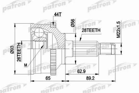 Patron PCV1328 - Шарнирный комплект, ШРУС, приводной вал unicars.by