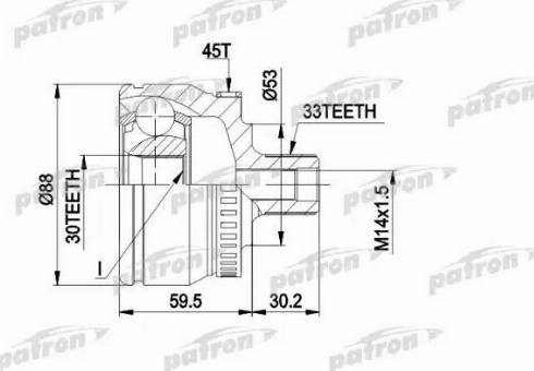 Patron PCV1375 - Шарнирный комплект, ШРУС, приводной вал unicars.by