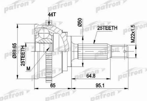 Patron PCV1370 - Шарнирный комплект, ШРУС, приводной вал unicars.by