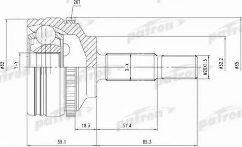 Patron PCV1378 - Шарнирный комплект, ШРУС, приводной вал unicars.by