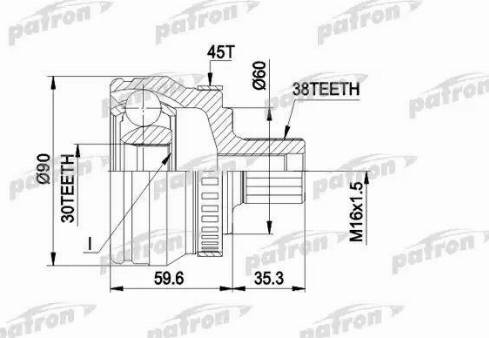 Patron PCV1377 - Шарнирный комплект, ШРУС, приводной вал unicars.by