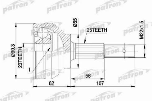 Patron PCV1248 - Шарнирный комплект, ШРУС, приводной вал unicars.by