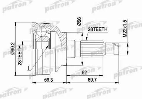 Patron PCV1268 - Шарнирный комплект, ШРУС, приводной вал unicars.by