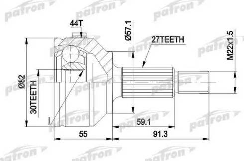 Patron PCV1201 - Шарнирный комплект, ШРУС, приводной вал unicars.by