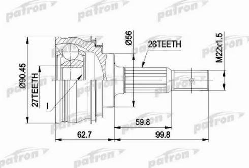 Patron PCV1207 - Шарнирный комплект, ШРУС, приводной вал unicars.by