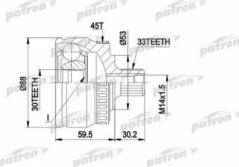 Patron PCV1239 - Шарнирный комплект, ШРУС, приводной вал unicars.by