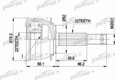 Patron PCV1234 - Шарнирный комплект, ШРУС, приводной вал unicars.by